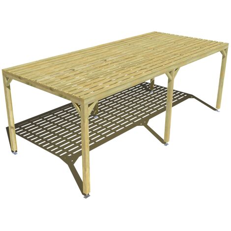 Pergola bois • 7m x 3m • indépendante • sens profondeur • platelage bois • livraison comprise