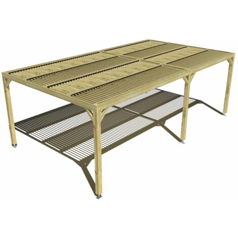 Pergola bois • 7m x 4m • indépendante • sens largeur • lames orientables bioclimatiques incluses • livraison comprise