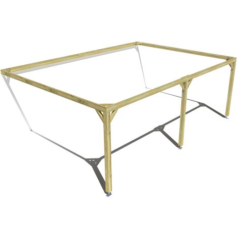 Pergola bois • 7m x 5m • adossée • cadre simple • livraison comprise