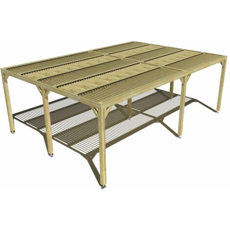 Pergola bois • 7m x 5m • indépendante • sens largeur • lames orientables bioclimatiques incluses • livraison comprise