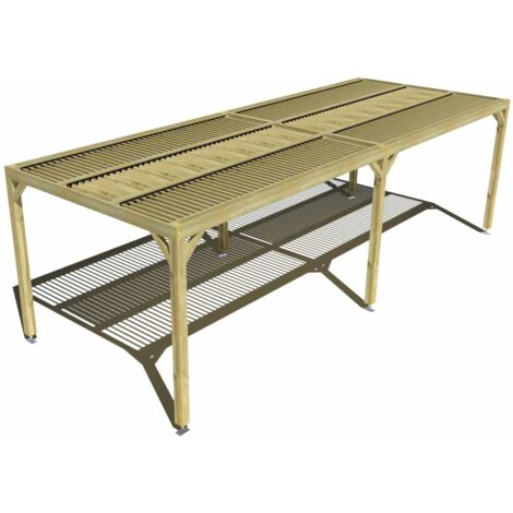 Pergola bois • 8m x 3m • indépendante • sens largeur • lames orientables bioclimatiques incluses • livraison comprise