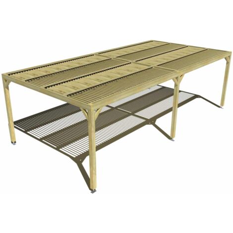Pergola bois • 8m x 4m • indépendante • sens largeur • lames orientables bioclimatiques incluses • livraison comprise