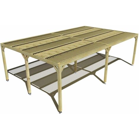 Pergola bois • 8m x 5m • indépendante • sens largeur • lames orientables bioclimatiques incluses • livraison comprise