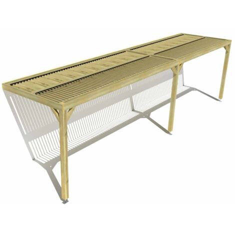 Pergola bois • 9m x 2m • adossée • sens largeur • lames orientables bioclimatiques incluses • livraison comprise