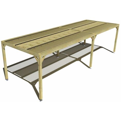 Pergola bois • 9m x 3m • indépendante • sens largeur • lames orientables bioclimatiques incluses • livraison comprise
