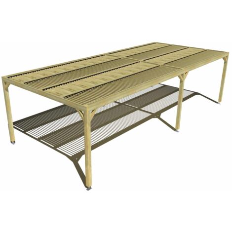 Pergola bois • 9m x 4m • indépendante • sens largeur • lames orientables bioclimatiques incluses • livraison comprise