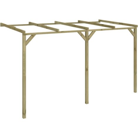 Madera de Pino Pérgola Inclinado Cobertizo Techado Coche Comedor Cenador Pared Jardín Patio Porche Terraza Decoración Multitalle