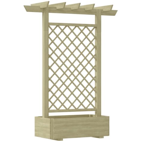 Pérgola con jardinera de madera FSC 162x56x204 cm