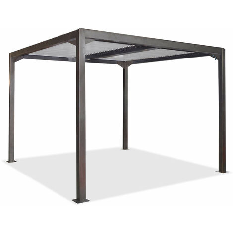 Pergola da Giardino 3x3m in Alluminio Antracite