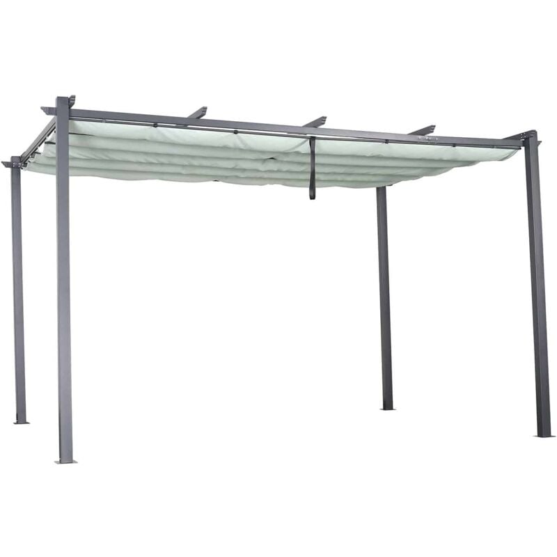 

Pérgola de Exterior Chillvert Hydra de Acero con Toldo Retraíble 394x293x241 cm