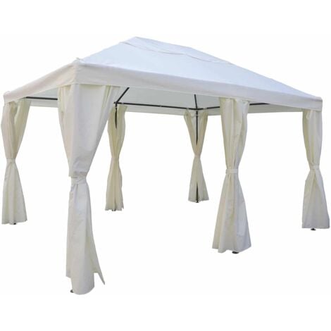Pérgola de Exterior Chillvert Rodas de Acero con Toldo 394x296x199/278 cm - KCH417