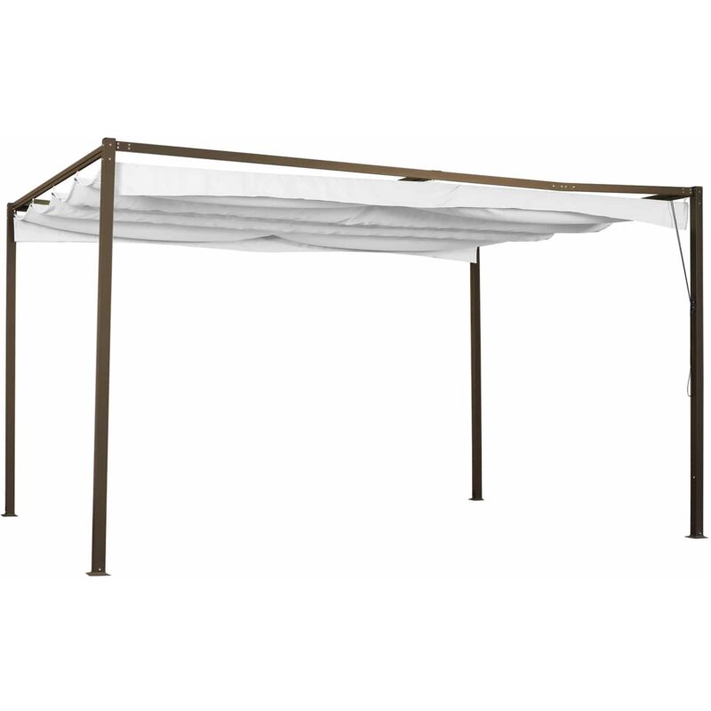 

Pérgola de Exterior Rodas de Acero con Toldo Retráctil 393x295x225 cm - chillvert