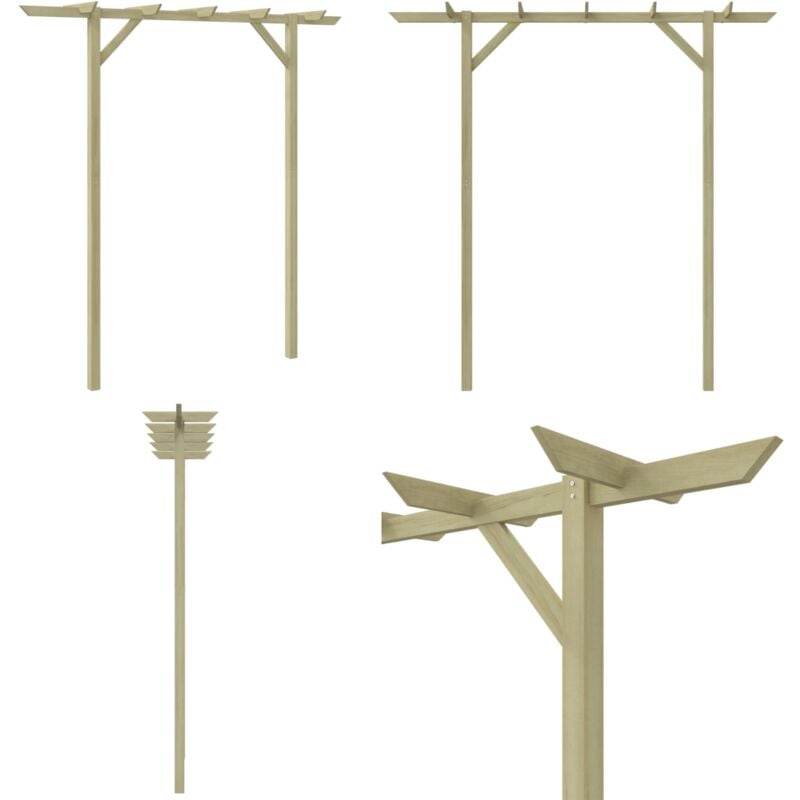 Vidaxl - Pergola de jardin 205 x 40 x 203 cm Bois - belvédère - belvédères - Home & Living - Brun