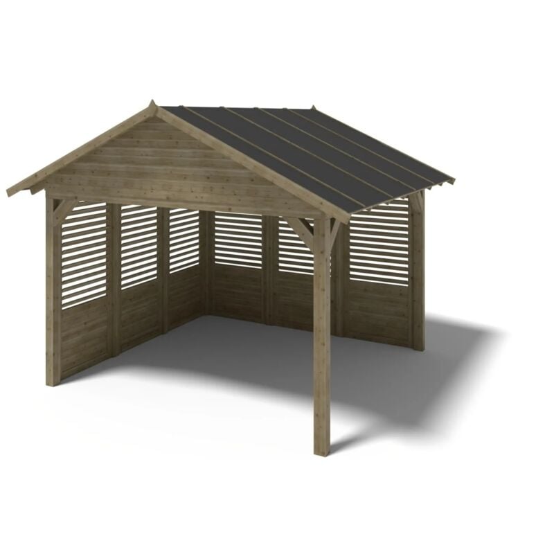 Altanka - Pergola de jardin 4,04x4,04m avec panneaux - traité