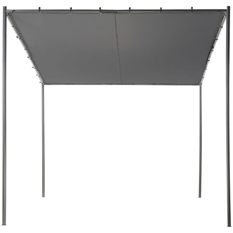 Beliani - Pergola de Jardin Armature Métallique 282 x 294 cm Toile Ombrage Gris Foncé Vimino
