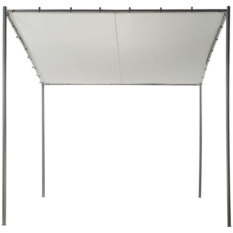 Beliani - Pergola de Jardin Armature Métallique 282 x 294 cm Toile Ombrage Gris Vimino