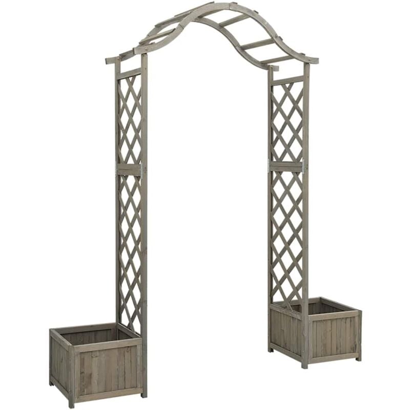 Vidaxl - Pergola de jardin avec jardinière Gris Bois pin massif