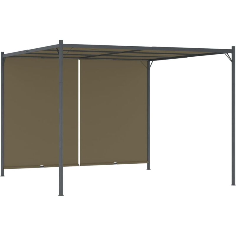 Vidaxl - Pergola de jardin avec auvent rétractable 3x3 m Taupe 180 g/m²