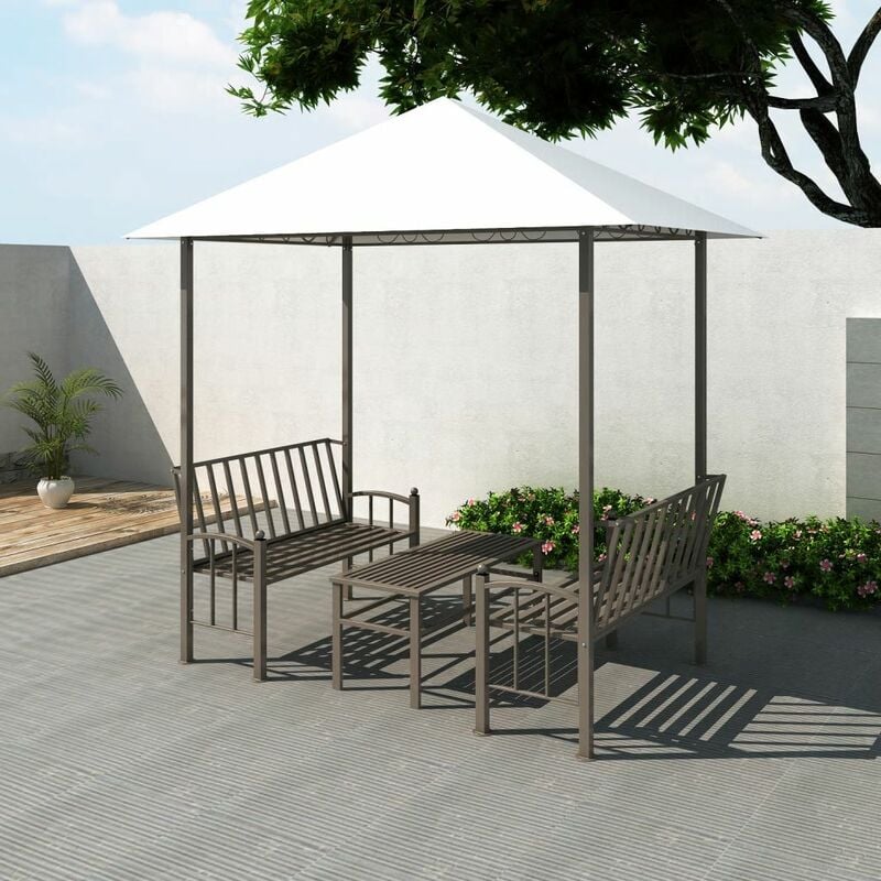 

Pergola de jardin con mesa y bancos 2,5x1,5x2,4 m