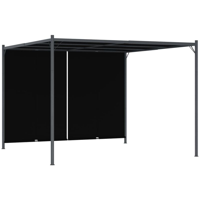 

Pérgola de jardín con tejado retráctil gris antracita 3x3 m