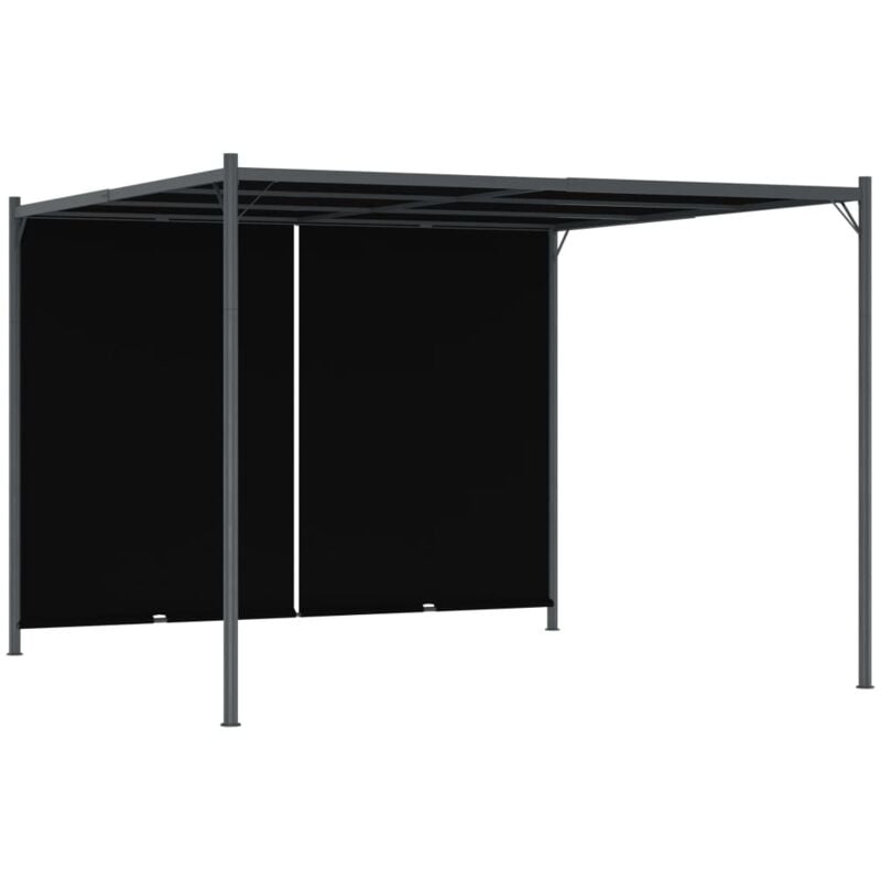 

vidaXL Pérgola de Jardín con Tejado Retráctil 3x3 m Gris Antracita - Antracita