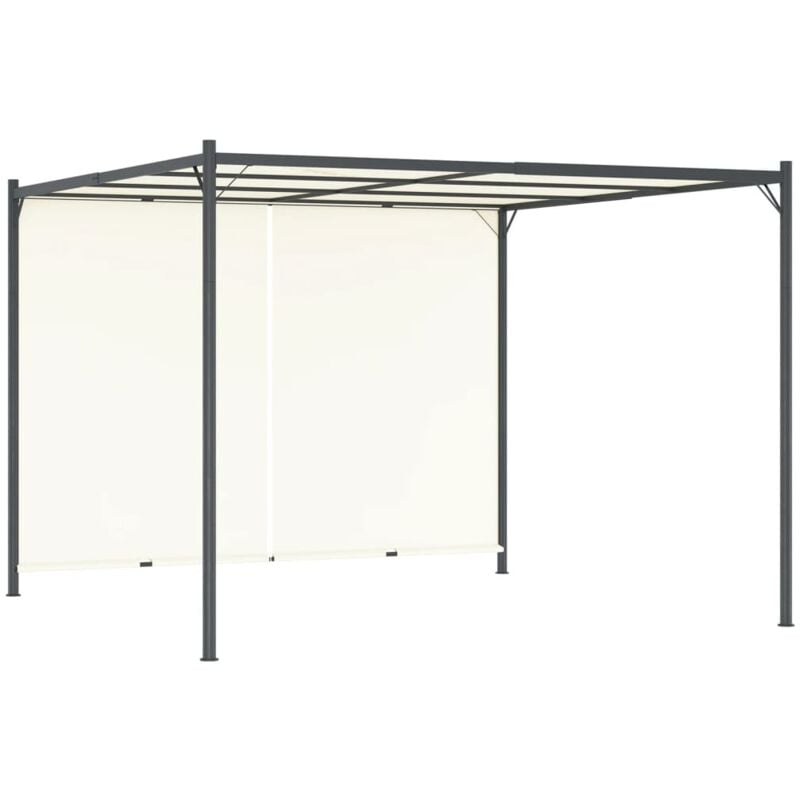

vidaXL Pérgola de Jardín con Tejado Retráctil 3x3 m Color Blanco Crema - Blanco
