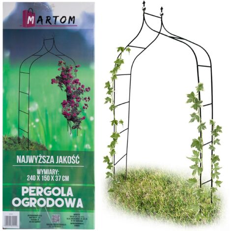 Pergola de jardin en métal PERG-N6078 pour rosiers et plantes grimpantes, 240 cm