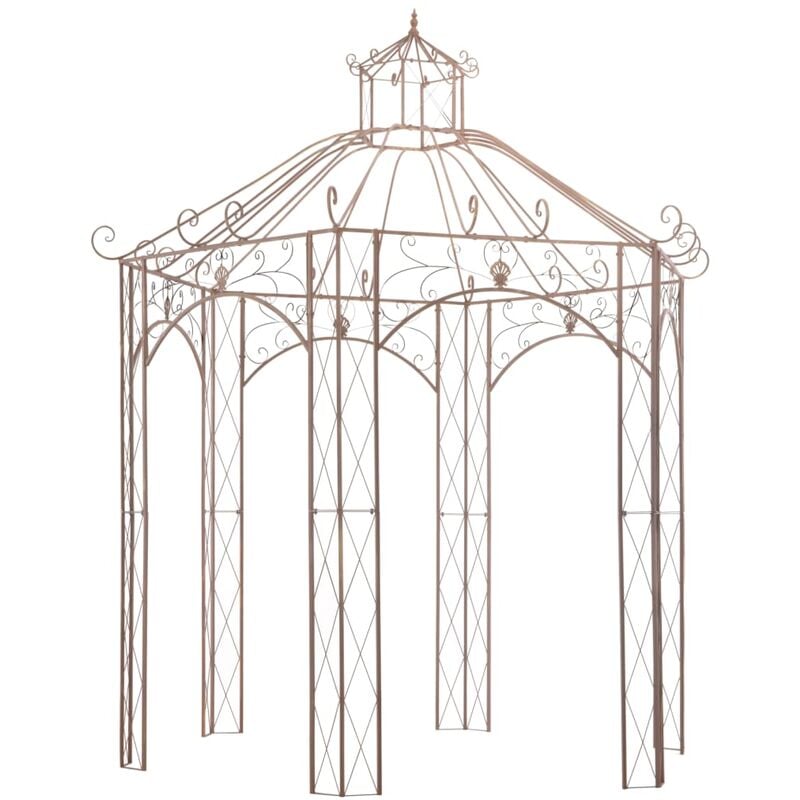 

Pérgola de jardín marrón antiguo 3 m hierro