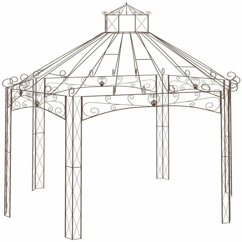 

Pergola de jardin marron antiguo 558x350x408 cm hierro
