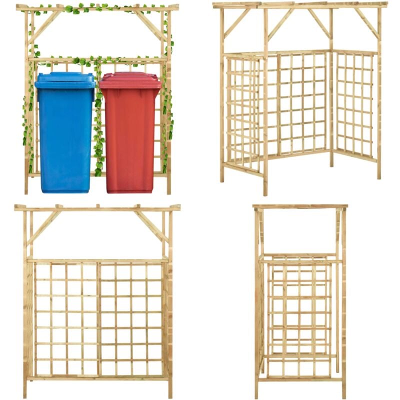 Pergola de jardin pour poubelles doubles Bois de pin imprégné - pergola - pergolas - Home & Living - Brun