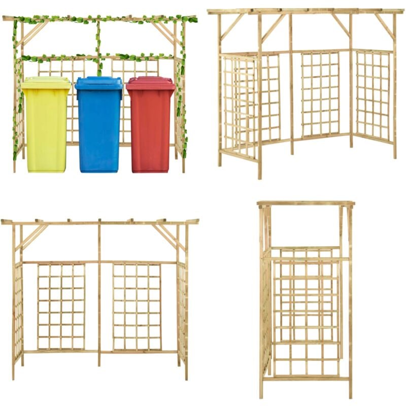 Pergola de jardin pour poubelles triples Bois de pin imprégné - pergola - pergolas - Home & Living - Brun