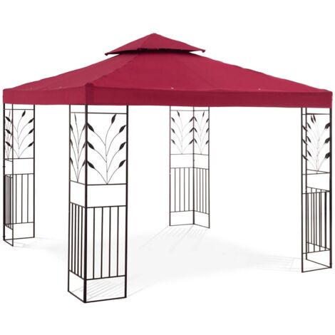 Tonnelle de jardin Topas 3x4 m rouge Tente de réception avec toile  hydrofuge Pavillon pergola 2,60 m Mobilier extérieur - Cdiscount Jardin