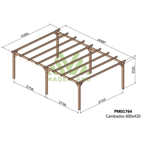 Pérgola de Madera Maciza Cambados (Maderland) - Gardeneas - 600 x 420 cm