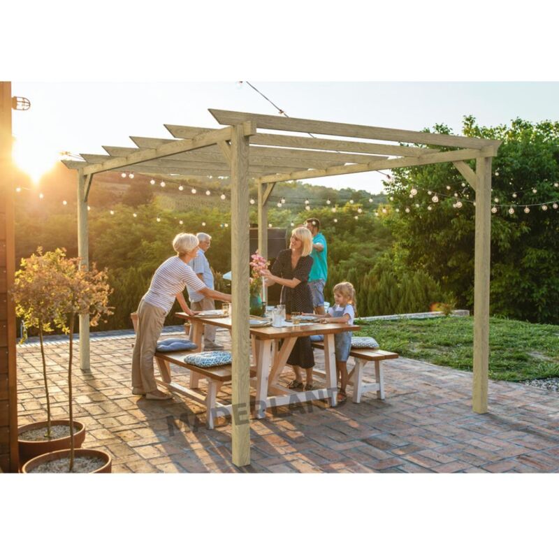 

Pérgola clásica de madera modelo Jerez Maderland 420 x300 cm