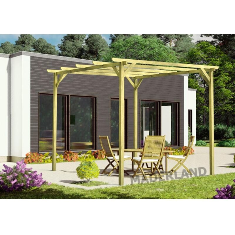 

Pérgola de madera modelo Marbella 420x300 cm - Maderland