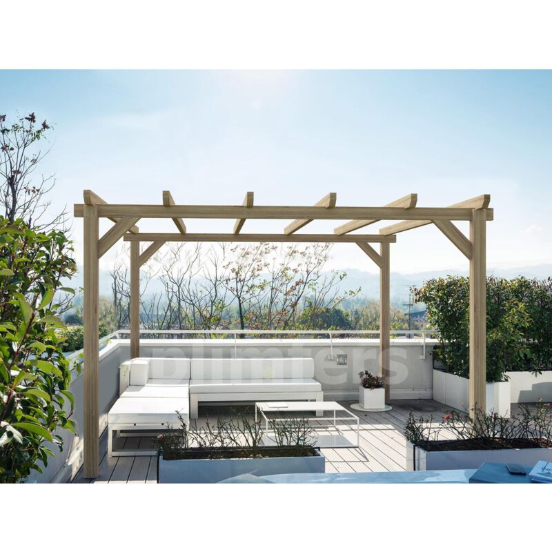 

Pérgola de madera modelo Sitges Maderland 300x300 cm