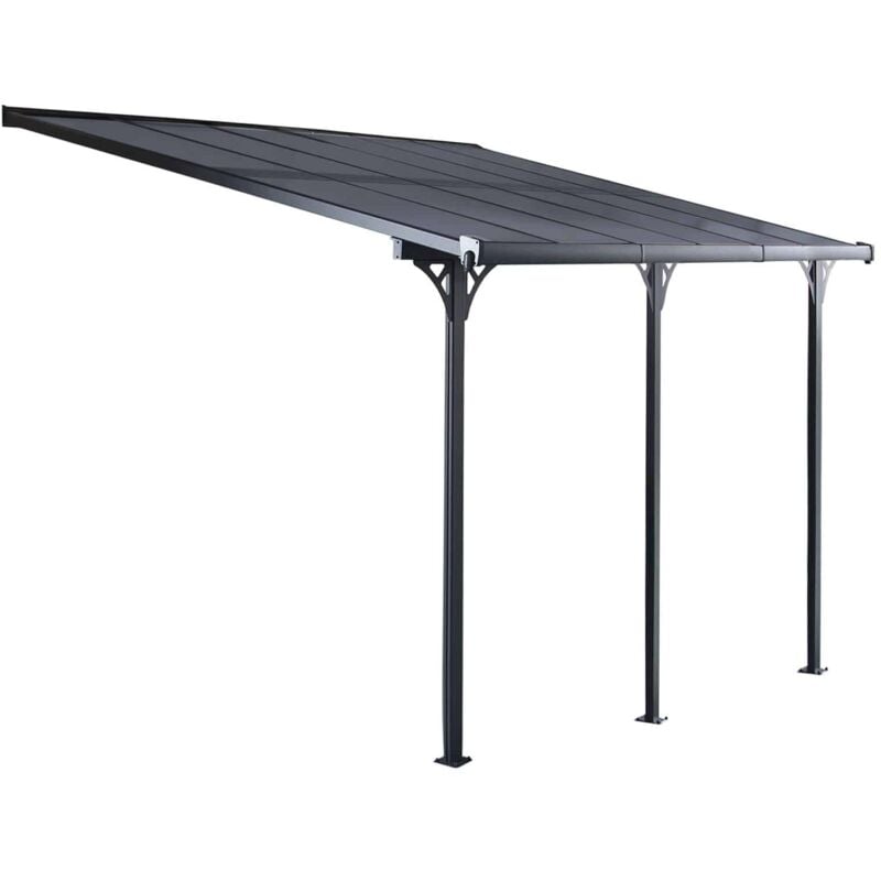 

Pérgola de Pared Elliot - 11 m² 435x254x220/260 cm Aluminio y Policarbonato- KIS13011 - gardiun