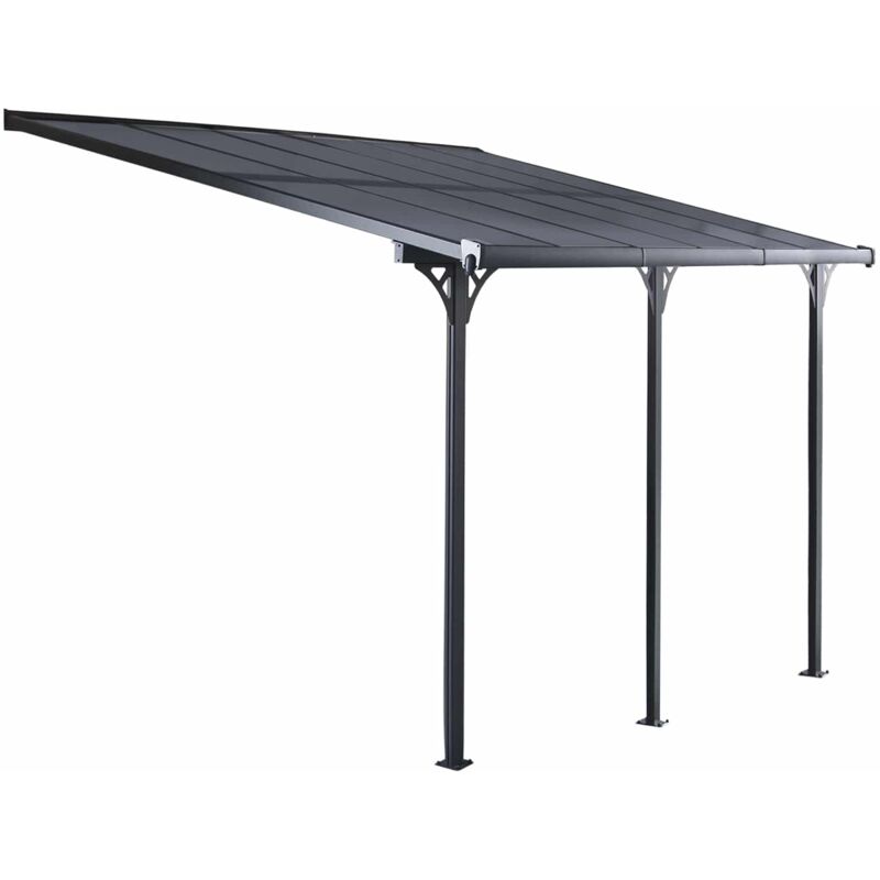 

Pérgola de Pared Elliot - 18,8 m² 619x305x227/272 cm Aluminio y Policarbonato - KIS13018 - gardiun