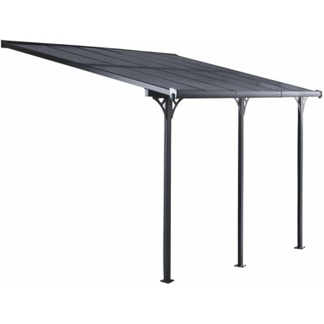Pérgola de Pared para Jardín Gardiun Elliot 15 m² 495x300x225/270 cm Aluminio y Policarbonato