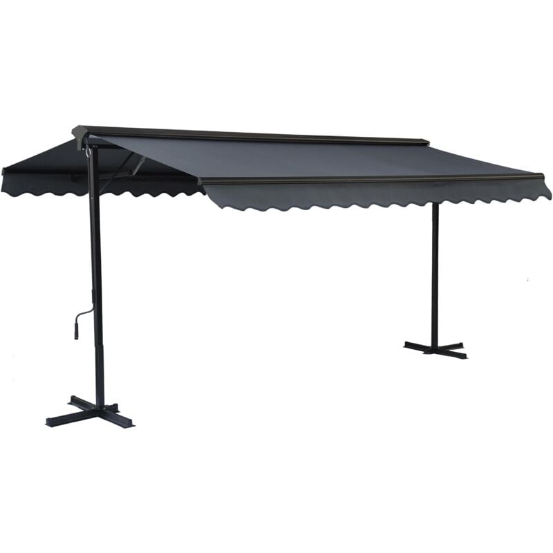 Tenda da sole doppio pendio con cassaforte 3x4 m in alluminio grigio