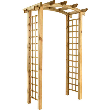 Pergola double arc en bois