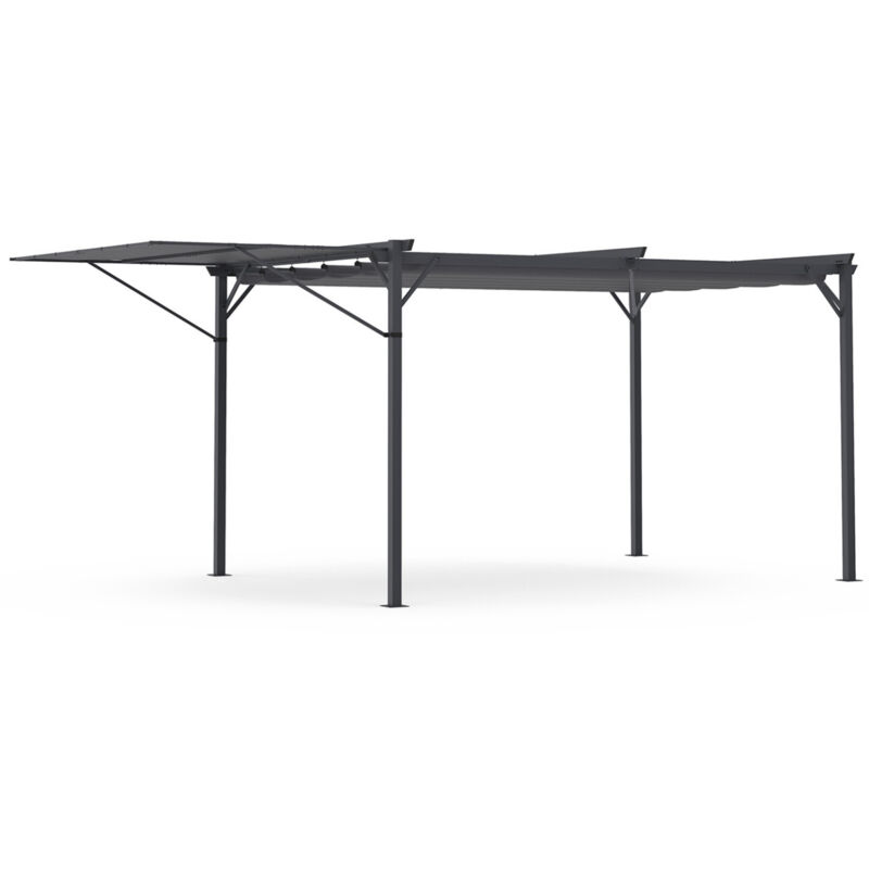 Idmarket - Pergola édition originale auvent réglable et toit rétractable 3x4M gris anthracite