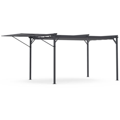 Pergola édition originale auvent réglable et toit rétractable 3x4M gris anthracite