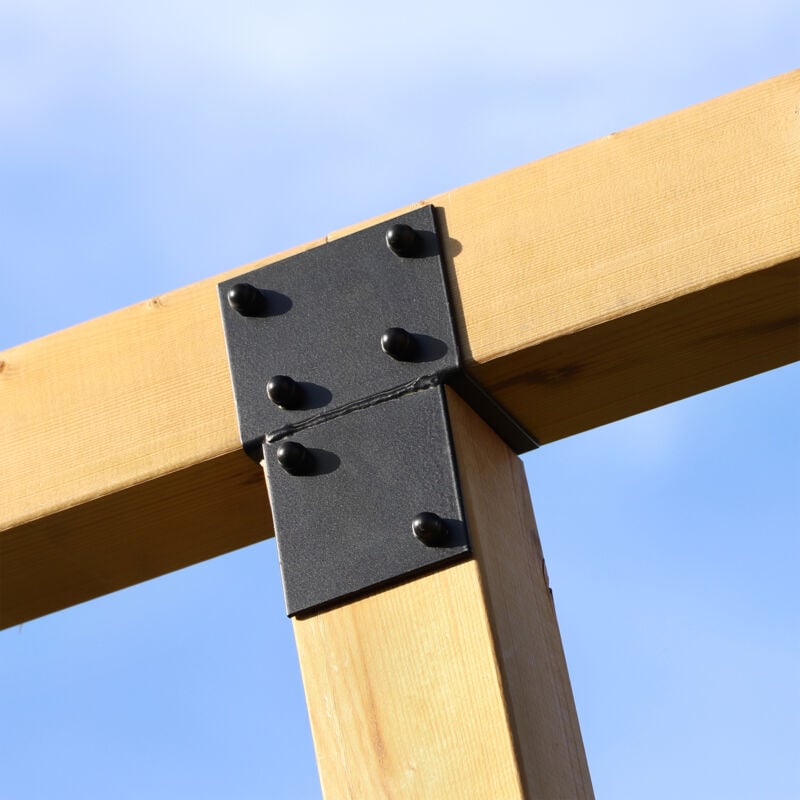 Pergola élément d'extension revêtement noir pour poteaux 20 x 20