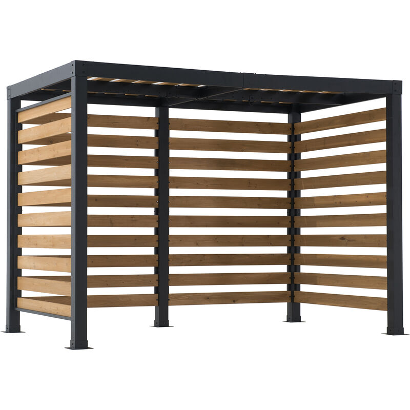 Pergola en acier marao en noir/marron - 191cm x 313cm