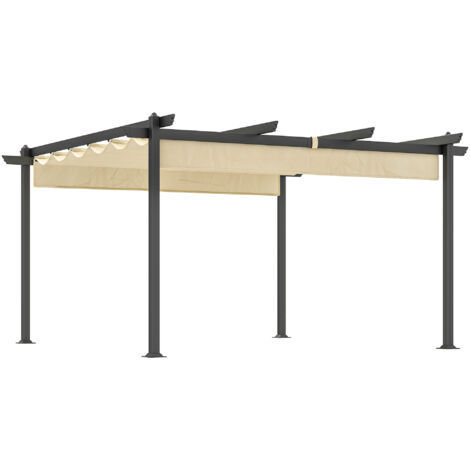 Pergola en aluminium 4×4 m, toit réglable et autoportante — idéale pour votre terrasse 