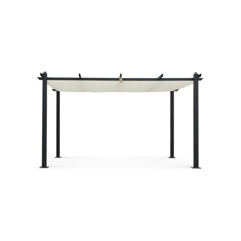 Sans Marque - Pergola en aluminium cordoba - Ecru - 4 x 3 m