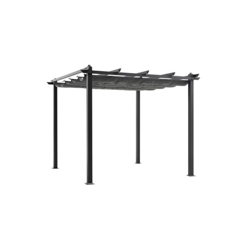 Sans Marque - Pergola en aluminium cordoba - Gris - 3 x 3 m
