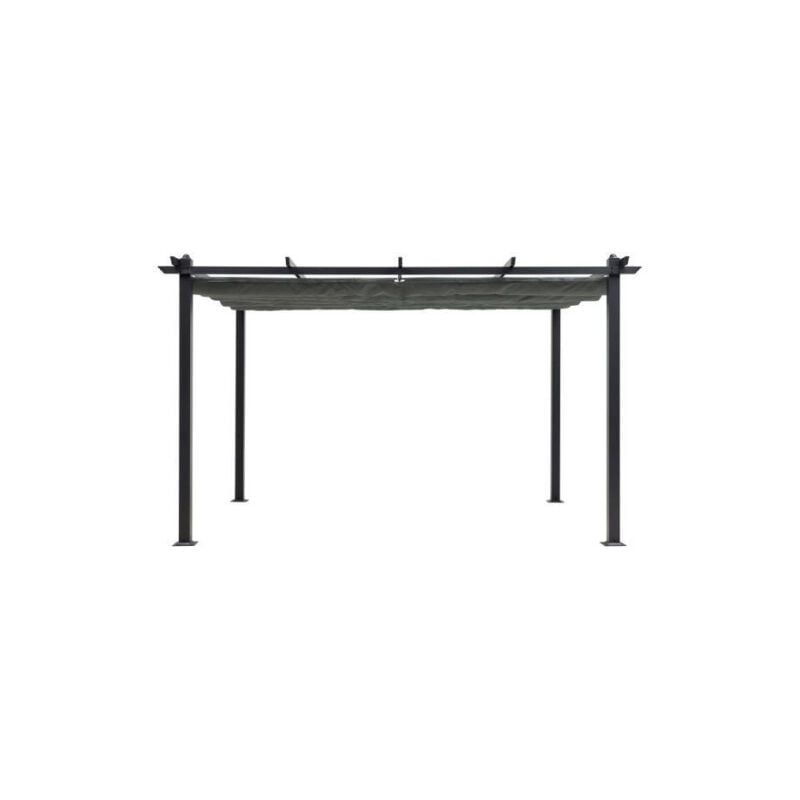 Sans Marque - Pergola en aluminium cordoba - Gris - 4 x 3 m