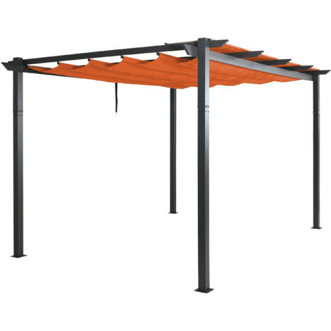 Pergola en aluminium HWC-N93, pavillon de jardin Pavillon de jardin, structure stable de 8